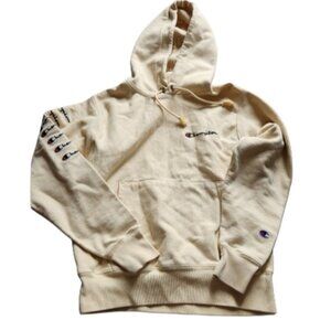 Champion 90's Reverse Weave Butter Yellow Hoodie‎ Small Oversized